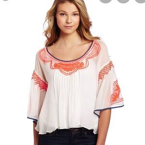 Anthropologie Plenty by Tracy Reese Neon Silk Top NWT